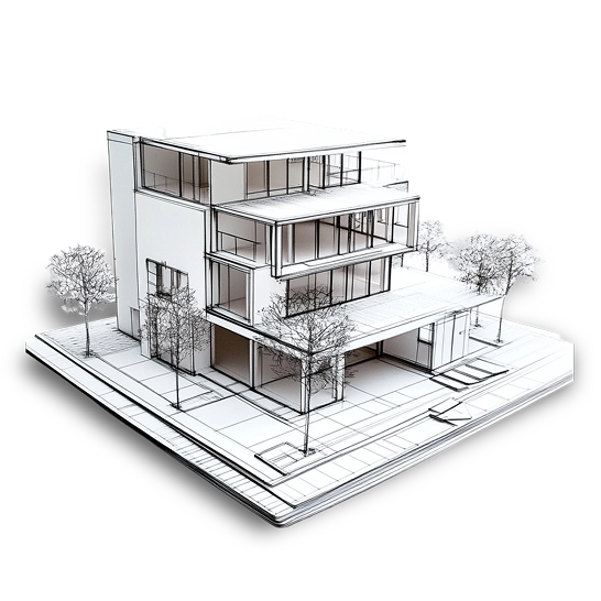Architectural sketch of a modern home